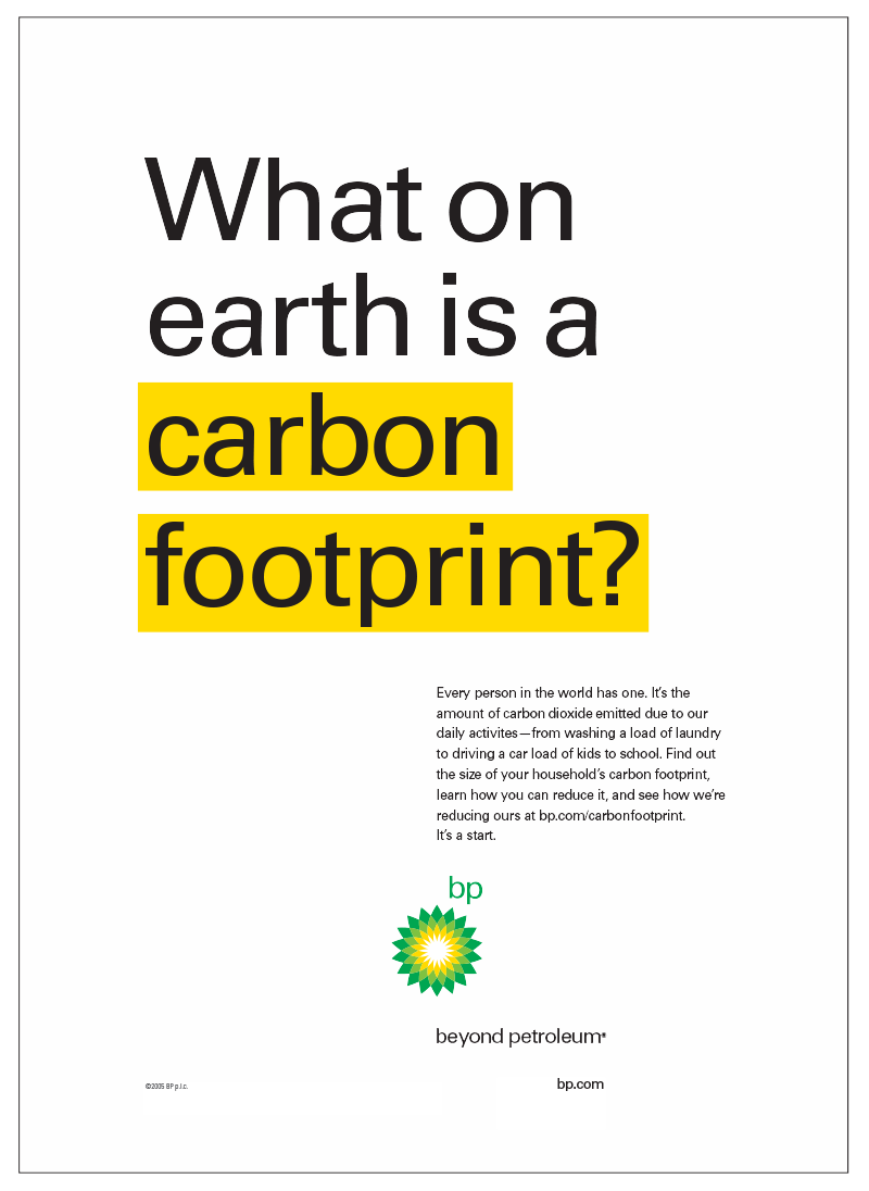 BP Carbon Footprint Campaign Poster