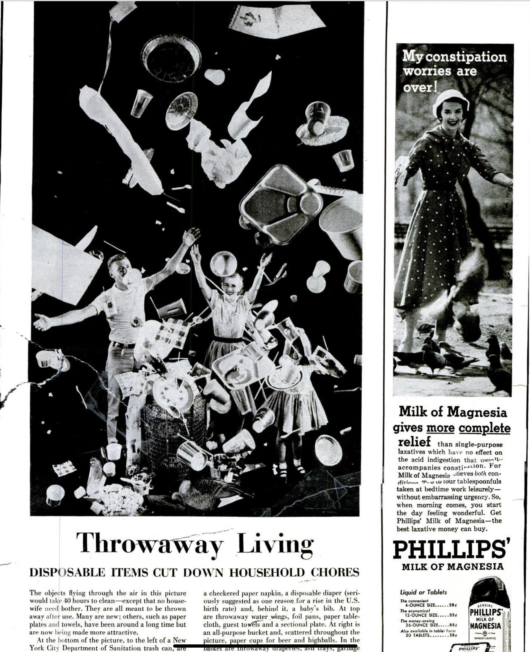 'Throwaway Living' advert from _Life_ magazine